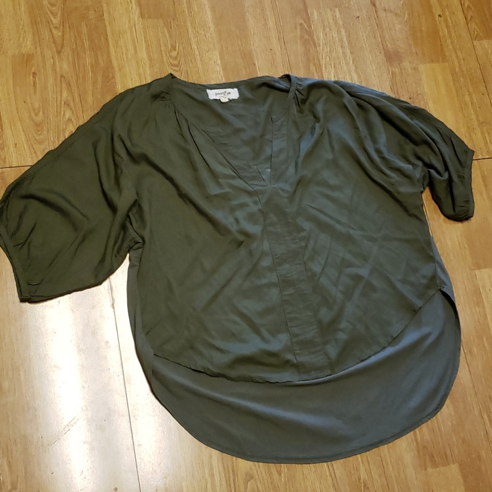 Porridge olive green dolman top sz XS